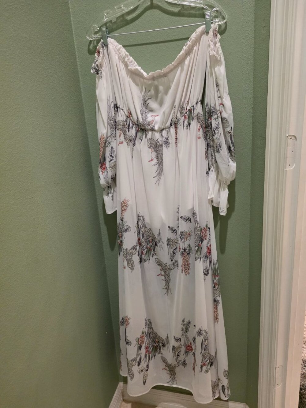Chic Me Tropical Shorts with Sheer Overlay One-Piece Romper Size Large - Picture 7 of 13